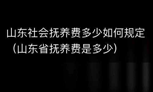 山东社会抚养费多少如何规定（山东省抚养费是多少）