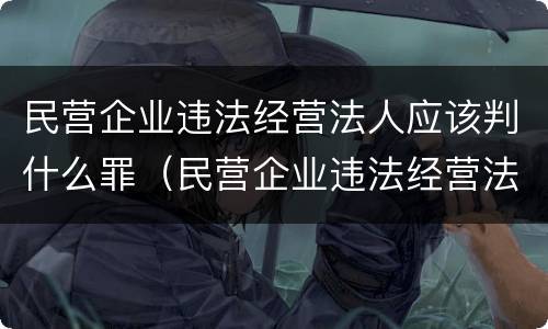 民营企业违法经营法人应该判什么罪（民营企业违法经营法人应该判什么罪名）