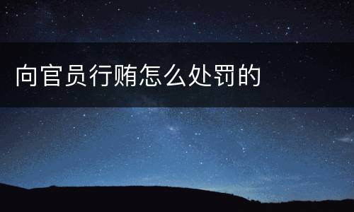 向官员行贿怎么处罚的