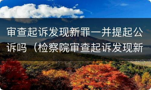 审查起诉发现新罪一并提起公诉吗（检察院审查起诉发现新罪）