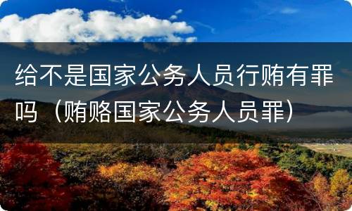 给不是国家公务人员行贿有罪吗（贿赂国家公务人员罪）