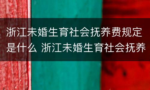 浙江未婚生育社会抚养费规定是什么 浙江未婚生育社会抚养费规定是什么标准
