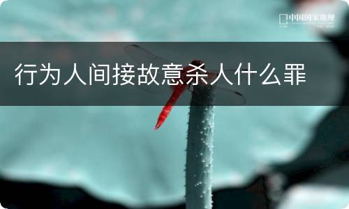 行为人间接故意杀人什么罪