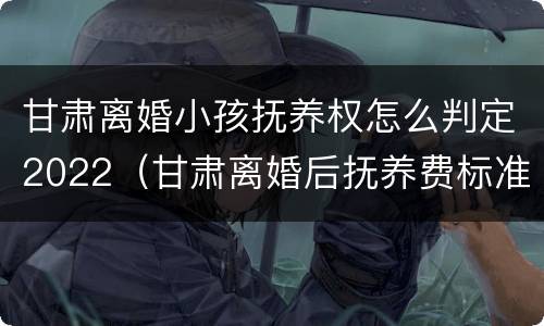 甘肃离婚小孩抚养权怎么判定2022（甘肃离婚后抚养费标准）