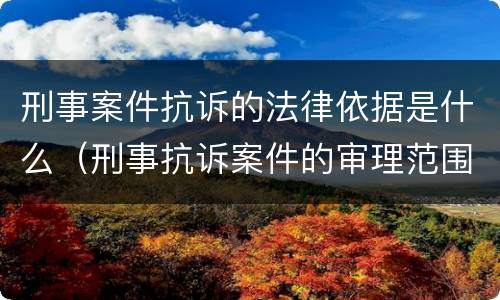 刑事案件抗诉的法律依据是什么（刑事抗诉案件的审理范围）