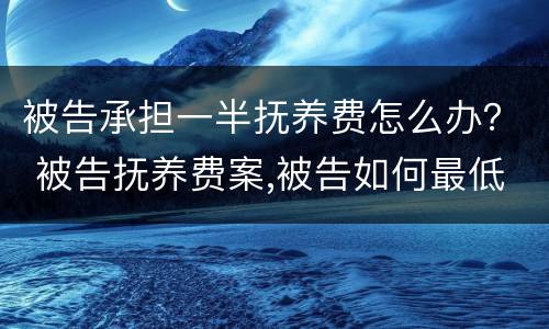被告承担一半抚养费怎么办？ 被告抚养费案,被告如何最低抚养费