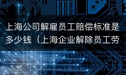 上海公司解雇员工赔偿标准是多少钱（上海企业解除员工劳动合同赔偿）