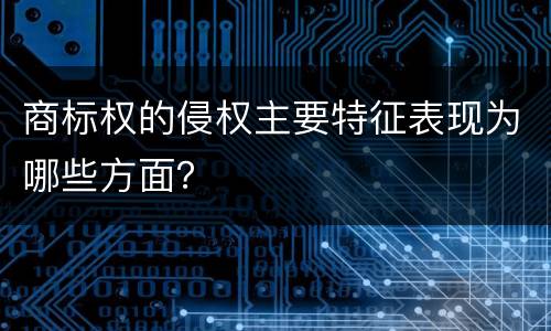 商标权的侵权主要特征表现为哪些方面？