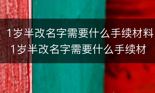 1岁半改名字需要什么手续材料 1岁半改名字需要什么手续材料和证件