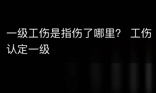 一级工伤是指伤了哪里？ 工伤认定一级