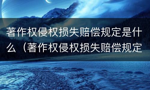 著作权侵权损失赔偿规定是什么（著作权侵权损失赔偿规定是什么时候实施）