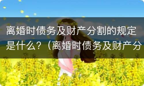 离婚时债务及财产分割的规定是什么?（离婚时债务及财产分割的规定是什么时候实施）