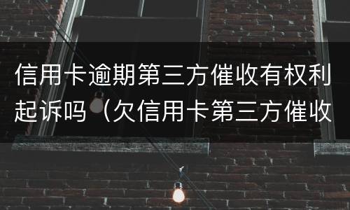 信用卡逾期第三方催收有权利起诉吗（欠信用卡第三方催收合法吗）