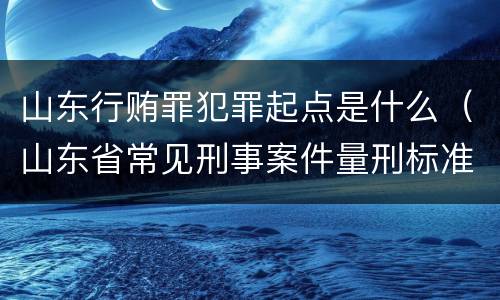 山东行贿罪犯罪起点是什么（山东省常见刑事案件量刑标准）