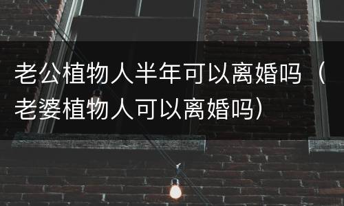 老公植物人半年可以离婚吗（老婆植物人可以离婚吗）