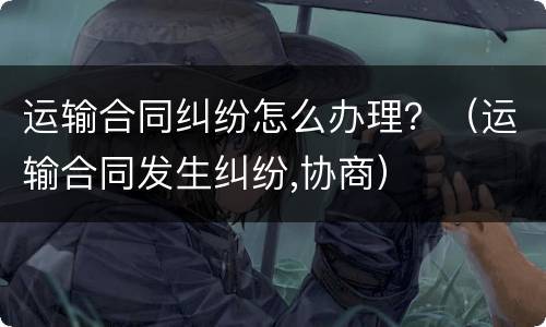 运输合同纠纷怎么办理？（运输合同发生纠纷,协商）
