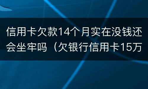 信用卡欠款14个月实在没钱还会坐牢吗（欠银行信用卡15万还不上要坐多牢）