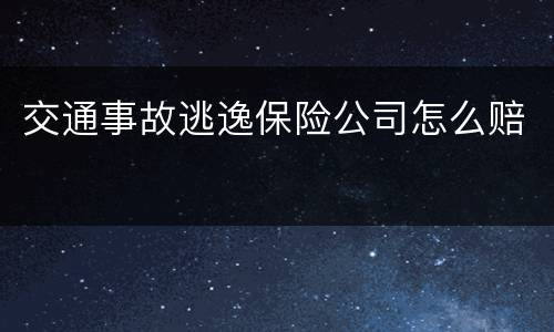 交通事故逃逸保险公司怎么赔