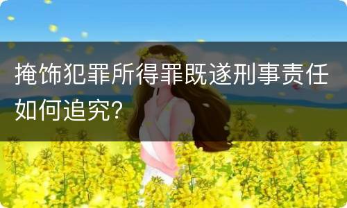 掩饰犯罪所得罪既遂刑事责任如何追究？