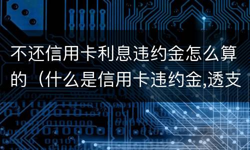 不还信用卡利息违约金怎么算的（什么是信用卡违约金,透支利息）