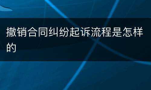 撤销合同纠纷起诉流程是怎样的
