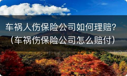 车祸人伤保险公司如何理赔？（车祸伤保险公司怎么赔付）