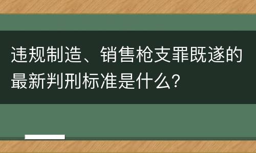 违规制造、销售枪支罪既遂的最新判刑标准是什么？