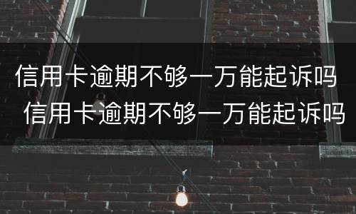 信用卡逾期不够一万能起诉吗 信用卡逾期不够一万能起诉吗会坐牢吗