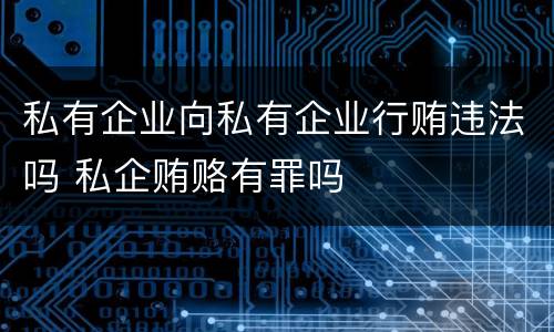 私有企业向私有企业行贿违法吗 私企贿赂有罪吗