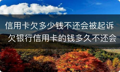 信用卡欠多少钱不还会被起诉 欠银行信用卡的钱多久不还会被起诉