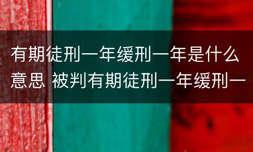 有期徒刑一年缓刑一年是什么意思 被判有期徒刑一年缓刑一年是什么意思