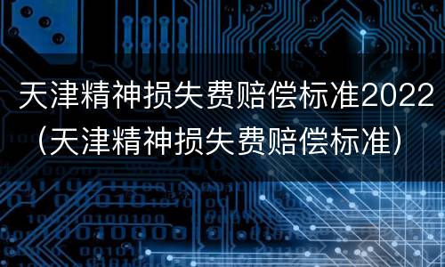 天津精神损失费赔偿标准2022（天津精神损失费赔偿标准）