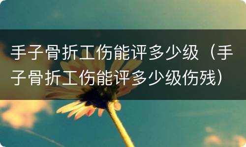 手子骨折工伤能评多少级（手子骨折工伤能评多少级伤残）