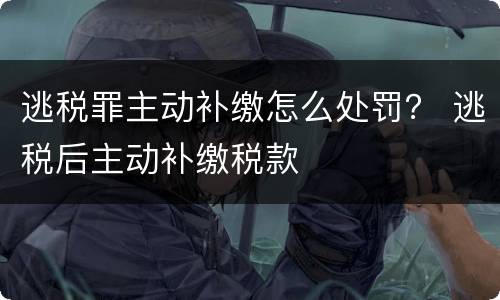 逃税罪主动补缴怎么处罚？ 逃税后主动补缴税款