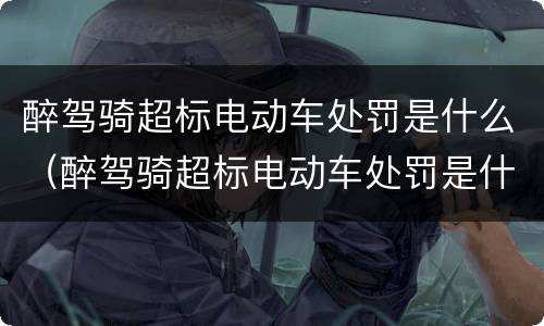 醉驾骑超标电动车处罚是什么（醉驾骑超标电动车处罚是什么标准）