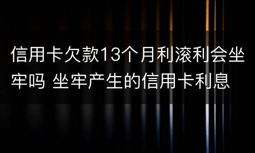 信用卡欠款13个月利滚利会坐牢吗 坐牢产生的信用卡利息