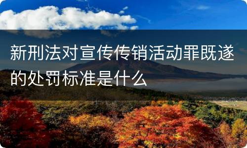 新刑法对宣传传销活动罪既遂的处罚标准是什么