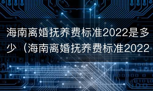 海南离婚抚养费标准2022是多少（海南离婚抚养费标准2022是多少岁）