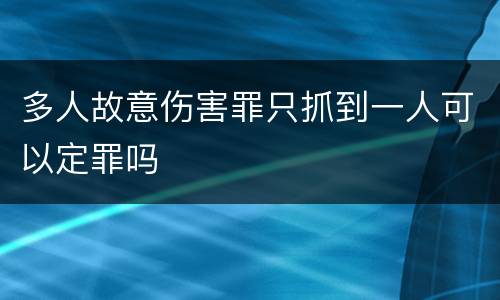 多人故意伤害罪只抓到一人可以定罪吗