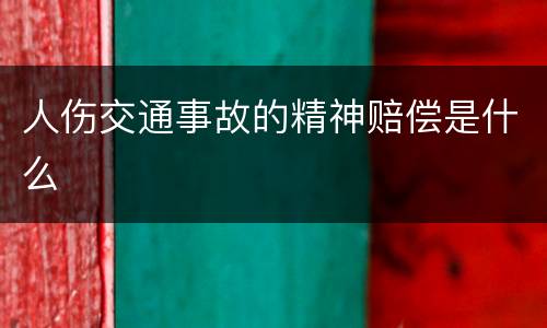 人伤交通事故的精神赔偿是什么