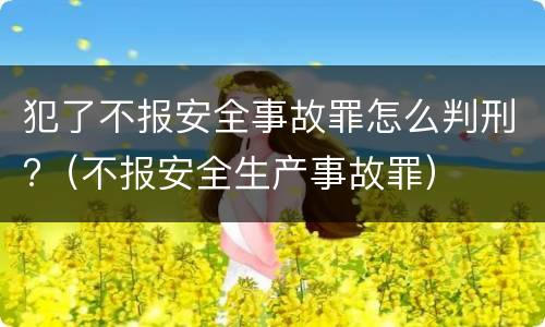 犯了不报安全事故罪怎么判刑?（不报安全生产事故罪）