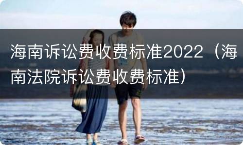 海南诉讼费收费标准2022（海南法院诉讼费收费标准）