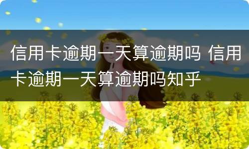 信用卡逾期一天算逾期吗 信用卡逾期一天算逾期吗知乎