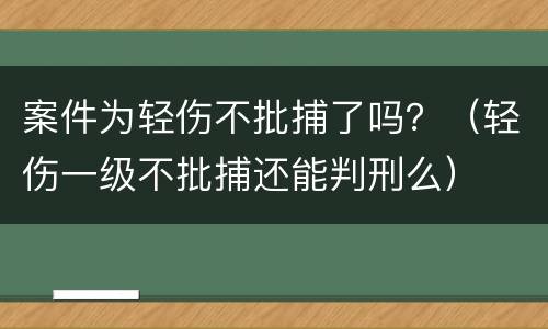 案件为轻伤不批捕了吗？（轻伤一级不批捕还能判刑么）
