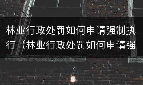 林业行政处罚如何申请强制执行（林业行政处罚如何申请强制执行的）
