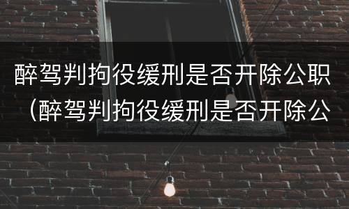 醉驾判拘役缓刑是否开除公职（醉驾判拘役缓刑是否开除公职人员）