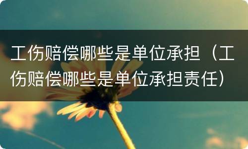 工伤赔偿哪些是单位承担（工伤赔偿哪些是单位承担责任）