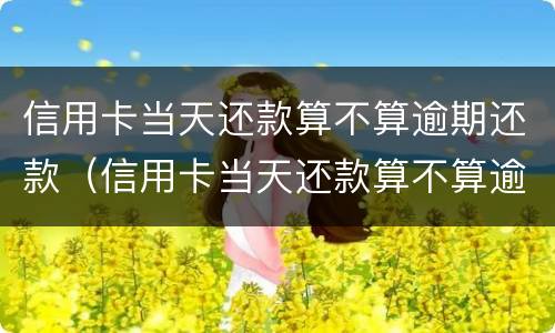 信用卡当天还款算不算逾期还款（信用卡当天还款算不算逾期还款时间）