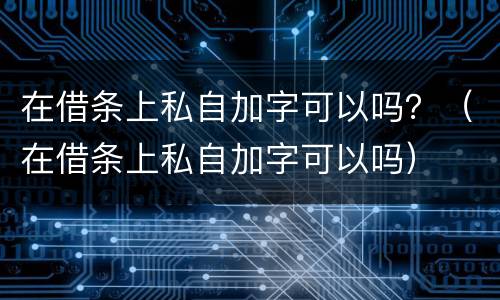 在借条上私自加字可以吗？（在借条上私自加字可以吗）
