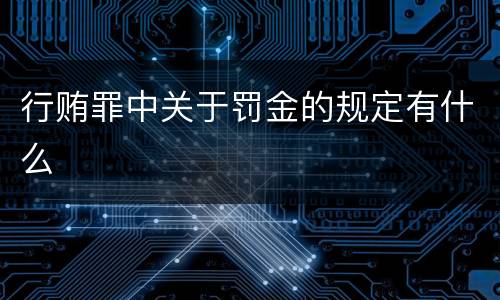 行贿罪中关于罚金的规定有什么